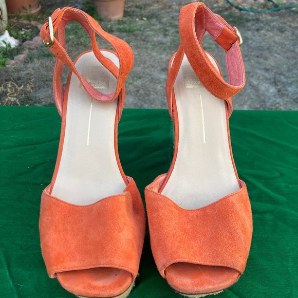 Dolce Vita Orange Suede Style Espedrilles Sandal Style Shoes women's size 10 - Picture 2 of 7